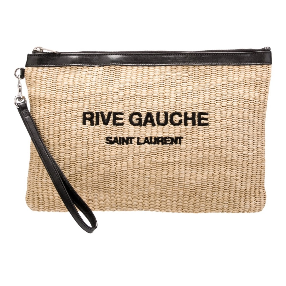 Saint Laurent Raffia Rive Gauche Clutch